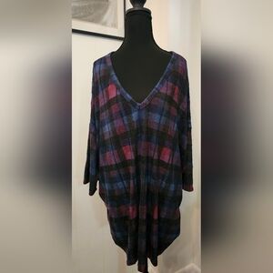 Torrid Plaid V-Neck Women Top 3X